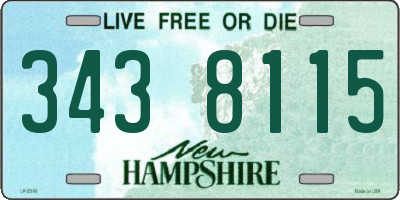 NH license plate 3438115