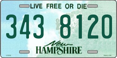 NH license plate 3438120