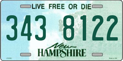 NH license plate 3438122