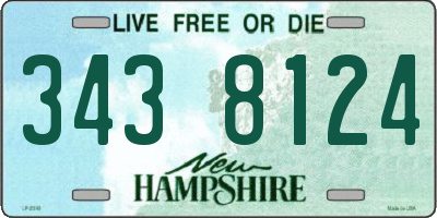 NH license plate 3438124