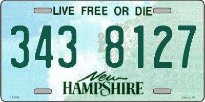 NH license plate 3438127