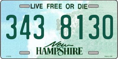 NH license plate 3438130