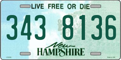 NH license plate 3438136