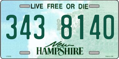 NH license plate 3438140