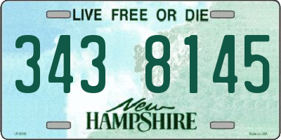 NH license plate 3438145