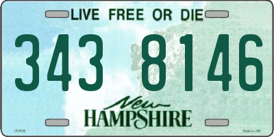 NH license plate 3438146