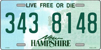 NH license plate 3438148