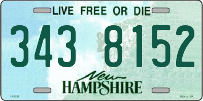 NH license plate 3438152
