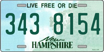 NH license plate 3438154