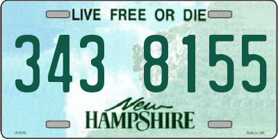 NH license plate 3438155
