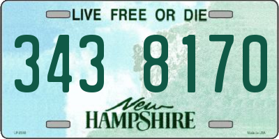 NH license plate 3438170