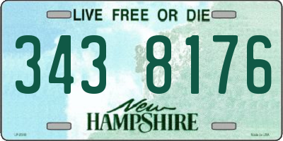 NH license plate 3438176