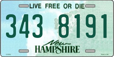 NH license plate 3438191