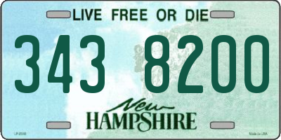 NH license plate 3438200
