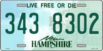 NH license plate 3438302