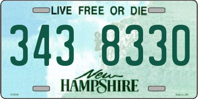 NH license plate 3438330