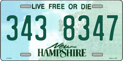 NH license plate 3438347