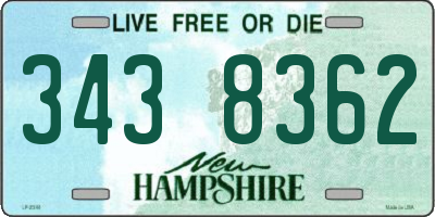 NH license plate 3438362