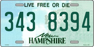 NH license plate 3438394