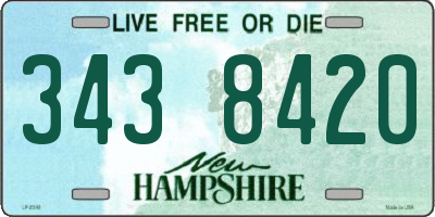 NH license plate 3438420
