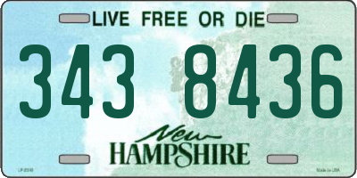 NH license plate 3438436