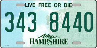 NH license plate 3438440
