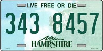 NH license plate 3438457