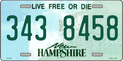 NH license plate 3438458