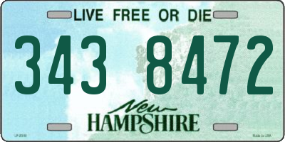 NH license plate 3438472