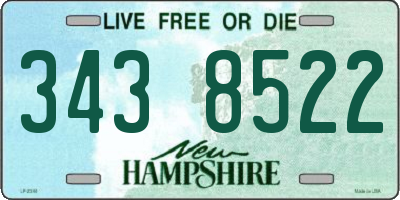 NH license plate 3438522
