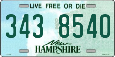 NH license plate 3438540