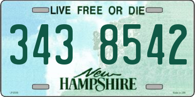 NH license plate 3438542