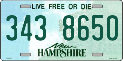 NH license plate 3438650