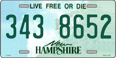 NH license plate 3438652