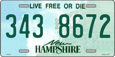 NH license plate 3438672
