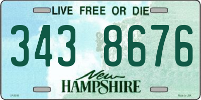 NH license plate 3438676