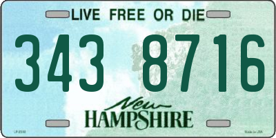 NH license plate 3438716