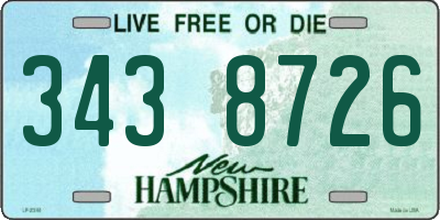 NH license plate 3438726