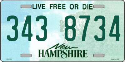 NH license plate 3438734
