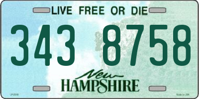 NH license plate 3438758
