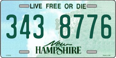 NH license plate 3438776