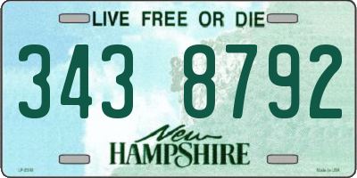 NH license plate 3438792