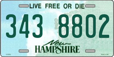 NH license plate 3438802