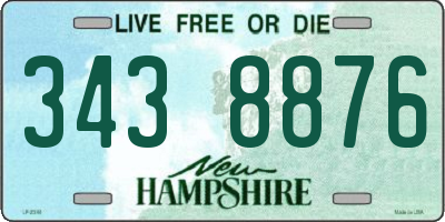 NH license plate 3438876