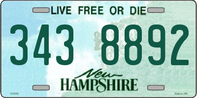 NH license plate 3438892