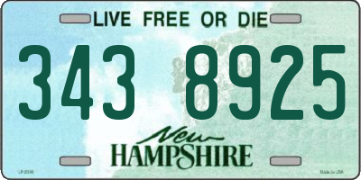 NH license plate 3438925