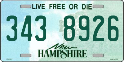 NH license plate 3438926