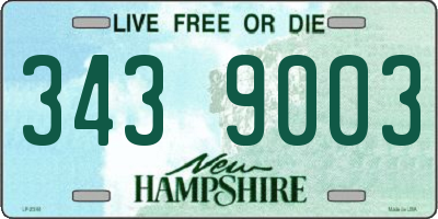 NH license plate 3439003