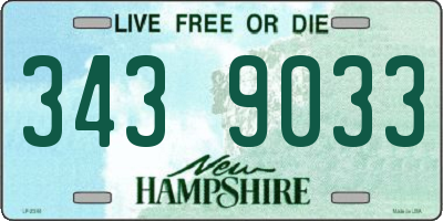 NH license plate 3439033