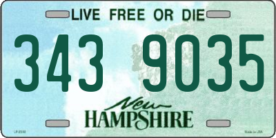 NH license plate 3439035